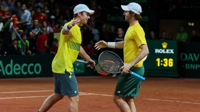 Australia se quedó con el dobles ante Bélgica y quedó a un paso de la final en Copa Davis