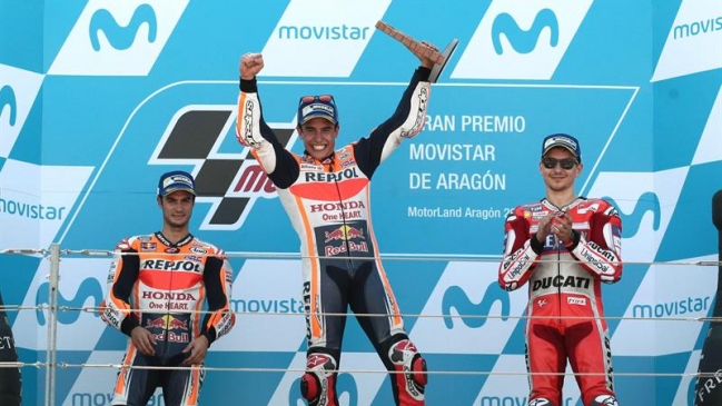 Marc Márquez se adjudicó el Gran Premio de Aragón en Moto GP