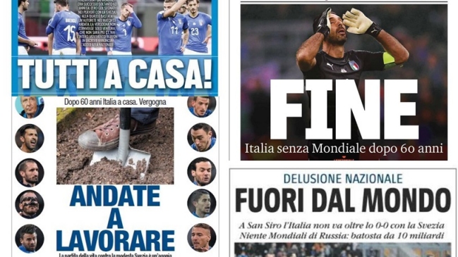 Buffon y la palabra "fin" llenaron las portadas italianas tras fracaso mundialista