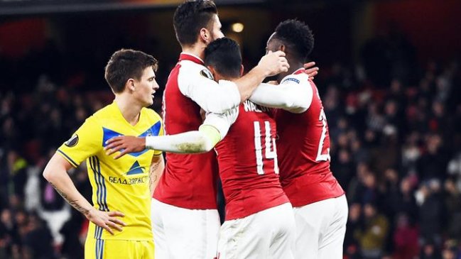 Arsenal pasó por encima de BATE Borisov en el cierre de fase de grupos en la Europa League