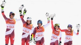 Suiza obtuvo el primer oro por equipos de esquí alpino en los Juegos Olímpicos de Invierno