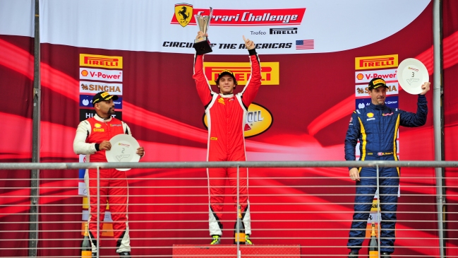 Benjamín Hites tuvo un brillante triunfo en la segunda fecha del Ferrari Challenge en Austin