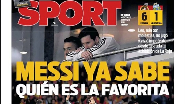 Diarios aseguran que España le mostró a Messi "quién es la favorita"
