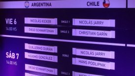 Jarry jugará ante Kicker en el inicio de la llave entre Chile y Argentina