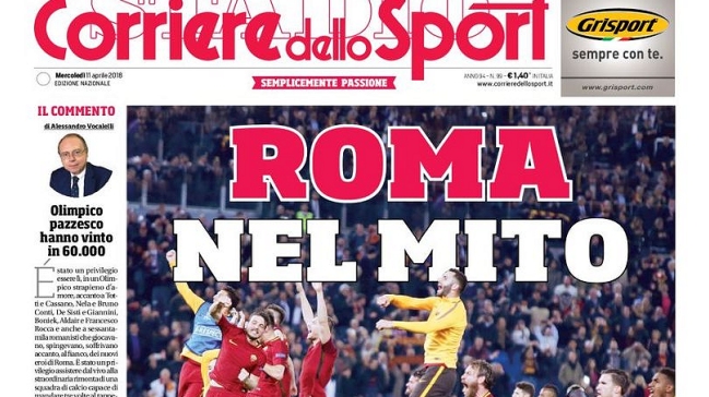 Los potentes halagos que se ganó AS Roma en la prensa italiana tras eliminar a Barcelona