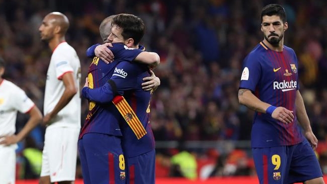 Barcelona goleó a Sevilla y se coronó campeón de la Copa del Rey