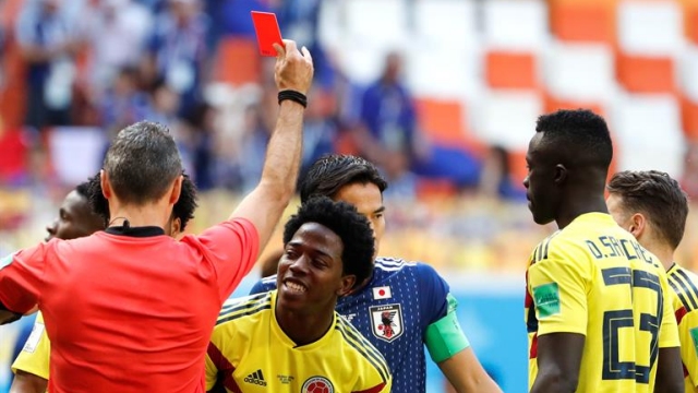 El colombiano Carlos Sánchez fue el primer expulsado en el Mundial de Rusia