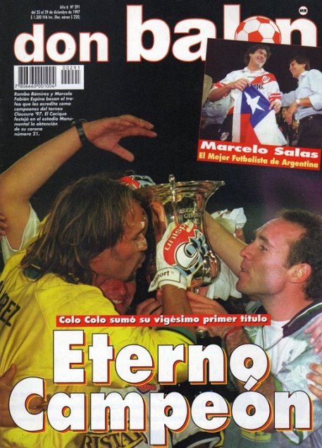 Clausura 1997: disputó 1 partido. Fue ese clásico con juveniles en San Carlos, donde Colo Colo perdió 4-1 con la UC.