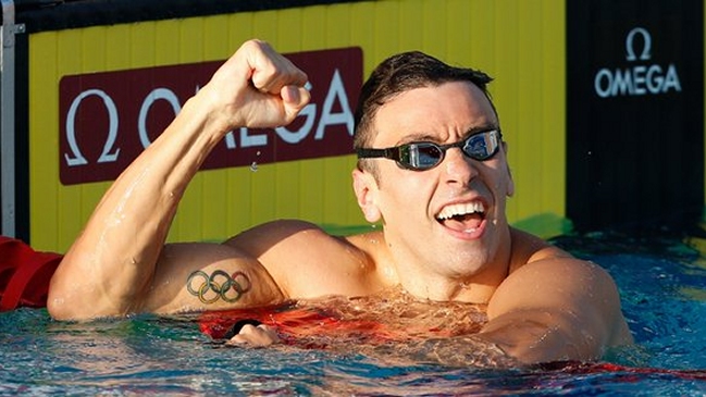 Blake Pieroni registró en los 100 metros libres un nuevo récord en Copas del Mundo