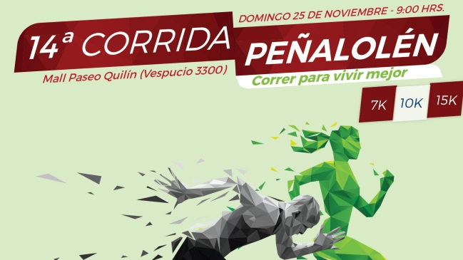 Corrida de Peñalolén se realizará el 25 de noviembre con tres recorridos