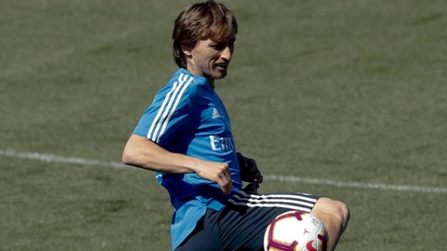 Luka Modric fue testigo de la agónica victoria de su compatriota Marin Cilic en Madrid