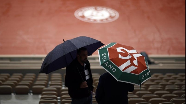 La jornada de este miércoles en Roland Garros fue cancelada por lluvia