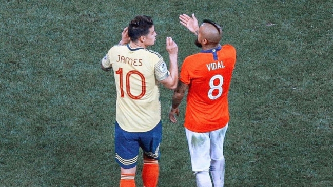 El emotivo mensaje de Arturo Vidal a James Rodríguez tras dejarlo fuera de Copa América