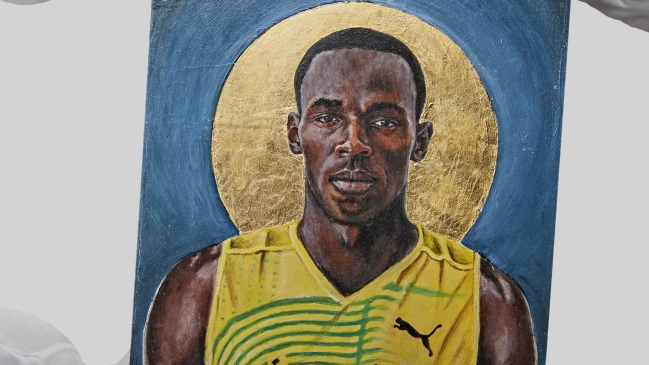 Destacado artista realizó una pintura de Usain Bolt por el aniversario de su récord mundial