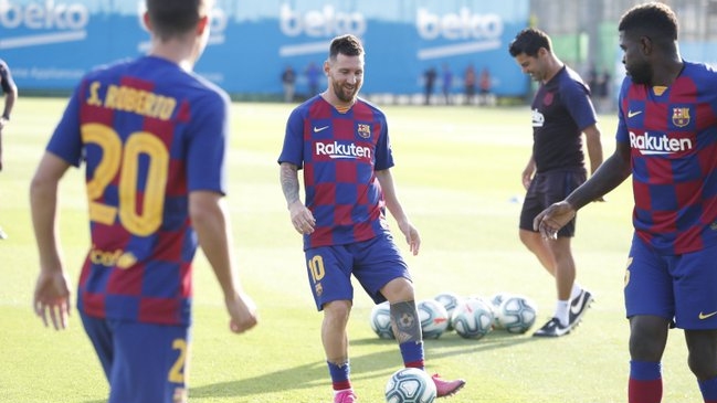 Lionel Messi regresó a las prácticas con el plantel de FC Barcelona