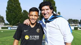 Alexis Sánchez fue visitado por Iván Zamorano en el entrenamiento de Inter de Milán