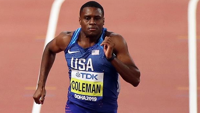 Christian Coleman marcó territorio con 9,98 segundos en las series de 100 metros en Doha