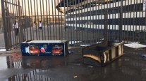 Los destrozos en las afueras del Monumental tras suspensión del clásico entre Colo Colo y la UC
