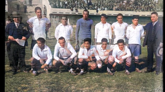Colorizaron imagen de la selección chilena que participó en el primer mundial