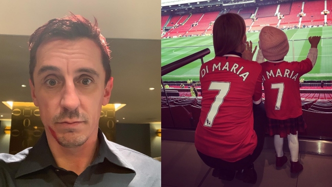 Gary Neville reaccionó a críticas de la esposa de Angel Di María a Manchester United