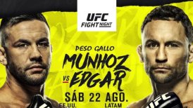 Pedro Munhoz y Frankie Edgar comandarán la vibrante velada UFC Fight Night en Las Vegas