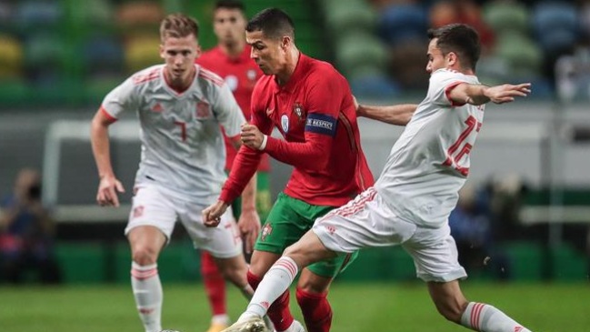 Portugal y España empataron en intenso partido amistoso en Lisboa