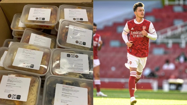 Mesut Ozil sorprendió a escolares de bajos recursos con colaciones gratuitas