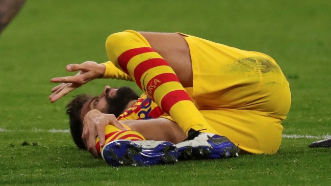Gerard Piqué sufrió un esguince de rodilla en caída de Barcelona ante Atlético de Madrid