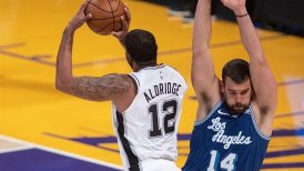 San Antonio Spurs cortó la racha triunfal de Los Angeles Lakers con un inspirado LaMarcus Aldridge