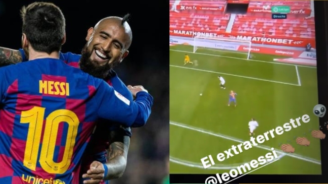 "El extraterrestre": Arturo Vidal alucinó con el golazo de Messi a Sevilla
