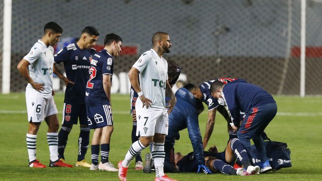 Marcelo Cañete salió lesionado en inicio del duelo entre U. de Chile y Santiago Wanderers