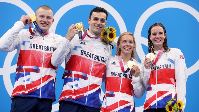 Gran Bretaña logró un nuevo oro en los 4x100 estilos mixto de la natación y con récord mundial