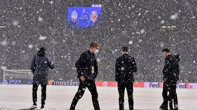 Duelo entre Atalanta y Villarreal en Champions fue suspendido por intensa nevazón