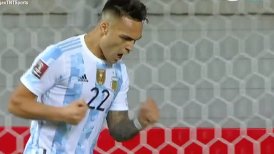 Lautaro Martínez aprovechó un rebote de Bravo y recuperó la ventaja para Argentina