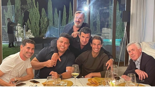 "Dream Team": Ronaldo, Figo, Ancelotti y Nadal tuvieron una cena de estrellas en Madrid
