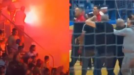 Final de Balonmano fue suspendida por violentos incidentes en tribunas y peleas en la cancha