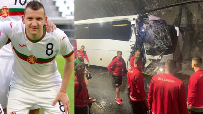 Selección de Bulgaria sufrió un accidente de bus y un futbolista está en observación por TEC