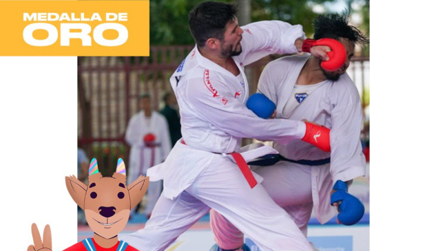 El abanderado chileno Rodrigo Rojas consiguió oro en karate en Valledupar 2022