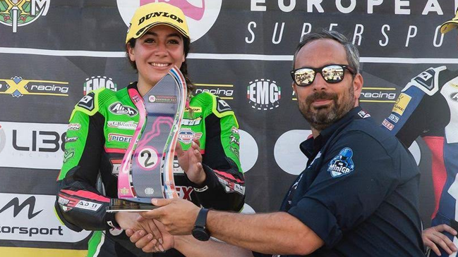 Isis Carreño logró un histórico podio en el motociclismo europeo