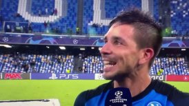 Hijo de Diego Simeone festejó triunfo del Atlético ante Porto en plena entrevista con Napoli