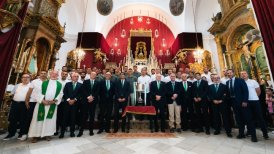 Plantel de Betis agradeció la Copa del Rey a Virgen de Aguas Santas