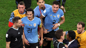 El descontrol de los jugadores de Uruguay tras quedar eliminados del Mundial