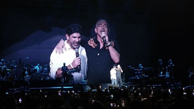 Marcelo Salas se subió al escenario en pleno concierto y cantó junto a Eros Ramazzotti