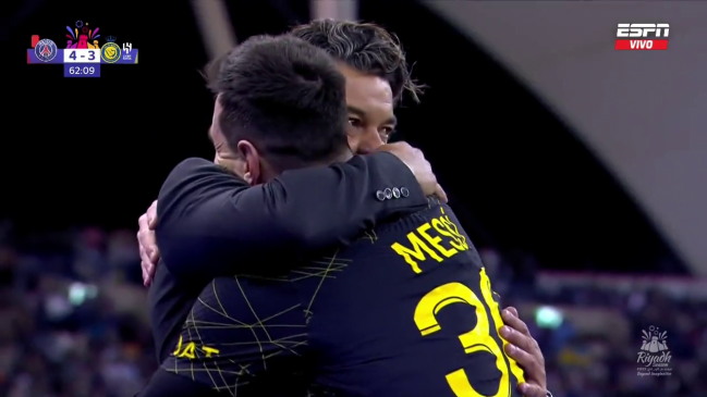 El emotivo abrazo de Lionel Messi con Marcelo Gallardo en Arabia Saudita