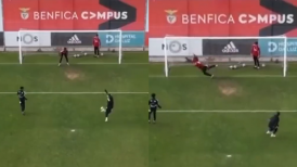 Nicolás Otamendi la rompió con espectacular golazo en entrenamiento de Benfica