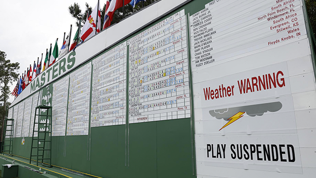 El mal tiempo interrumpió la competición en el Masters de Augusta