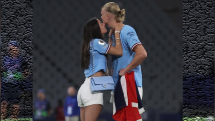 Erling Haaland vivió tiernos momentos junto a su pareja tras ganar la Champions