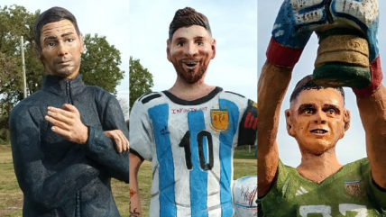 Localidad argentina se robó las miradas con sus estatuas de Scaloni, Messi y "Dibu" Martínez