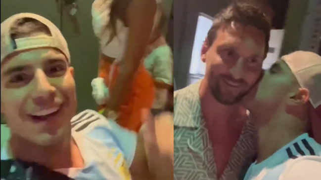 [VIDEO] Fanático sorprendió y besó a Messi en Miami