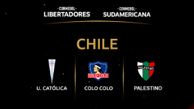 Colo Colo, UC y Palestino lideran clasificaciones de clubes chilenos a torneos Conmebol